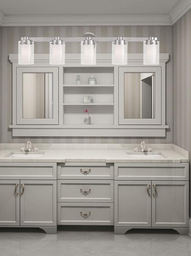 Livex Lighting 15455-91 Manhattan 5-Light Bath Light, Brushed Nickel, 35.5 x 6 x 8.75