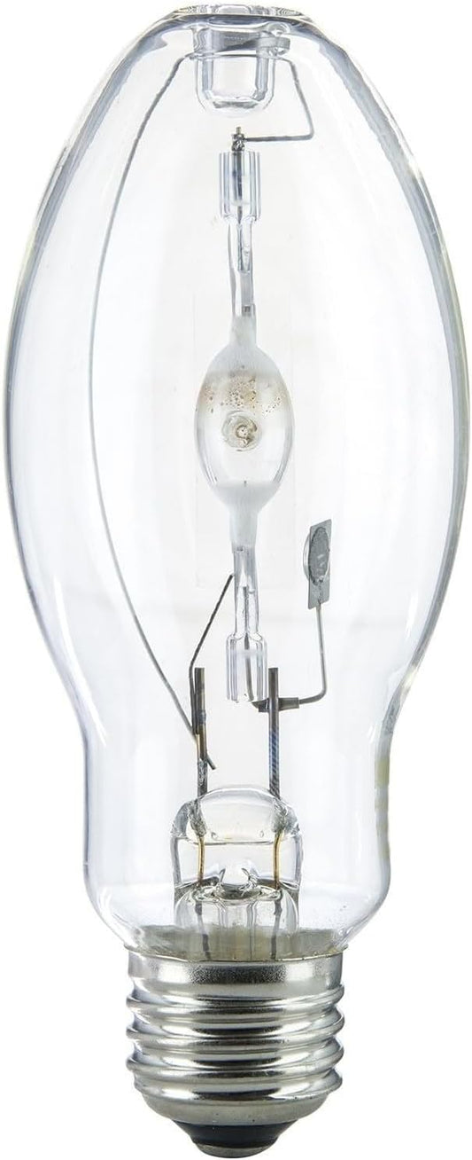 Diodesy- M90 Metal Halide Lamp 100W Pulse Start 9000 Lumens E26 Medium Base 4000K Cool White Clear ED17 Shape 12,000 Hours- High Intensity Discharge HID Outdoor Light Bulb for Street Parking Lots