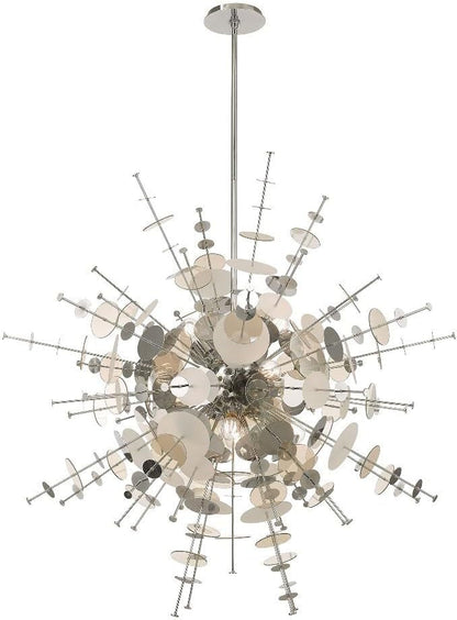 Livex Lighting 40079-05 Circulo - Twelve Light Grand Foyer, Polished Chrome Finish with Chrome Discs Glass