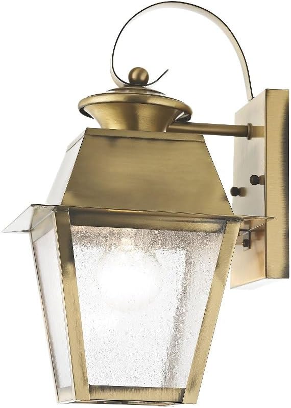 Livex Lighting 2162-61 Mansfield 1-Light Outdoor Wall Lantern, Charcoal
