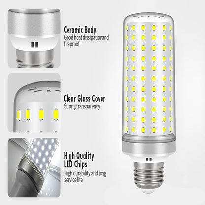 E26 LED Bulbs, 40W LED Light Bulbs Equivalent 400W, 6000K Daylight White, Not Dimmable, AC 110-220V, E26 Light Bulbs (2 Pack)