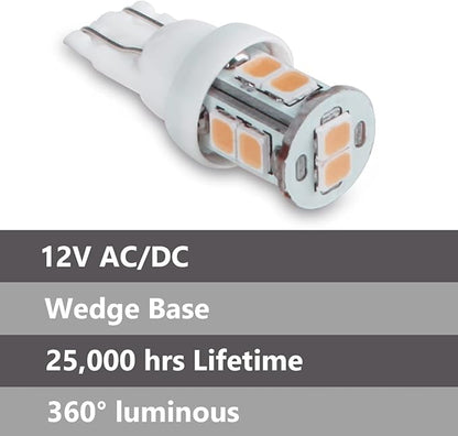 LED Landscape Light Bulbs 1W 12V Yellow White 2200K，7W Low Voltage Light Bulbs Equivalent，Wedge Base T5 Malibu Bulbs, Garden Light Bulbs, Landscape Bulbs 8 Pack