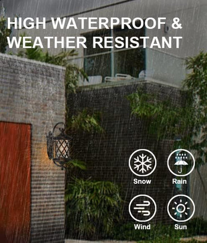Black Outdoor Wall Lights Exterior Light Fixture Water Glass Waterproof Outside Wall Lights for House Patio Garage