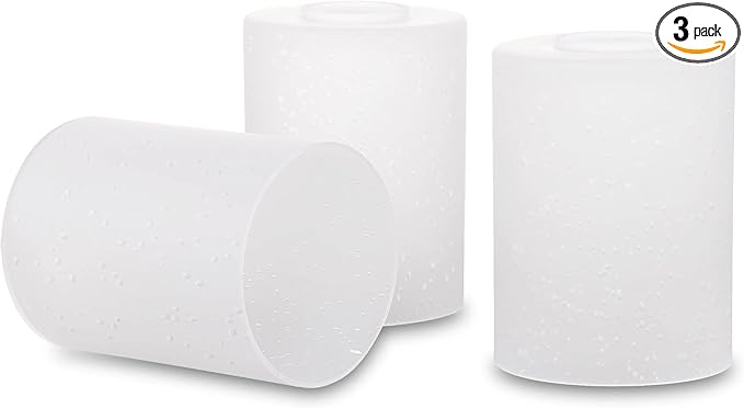 Kira Home Phoebe 5" Frosted Seeded Glass Shades, Replacement Glass, 1-5/8" Fitter Opening for Threaded Medium Base Socket, 5" x 4", 3-Pack