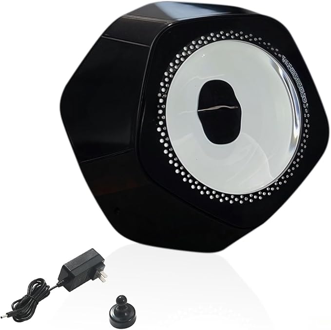 Dynamic Ferrofluid Bluetooth Speaker with Rhythm LED Light & Dancing Liquid Display - Interactive Audio Visualizer for Gaming, Desktop, Home Decor (Magnetic Liquid Art in Glass) (Black)