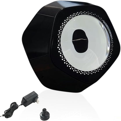 Dynamic Ferrofluid Bluetooth Speaker with Rhythm LED Light & Dancing Liquid Display - Interactive Audio Visualizer for Gaming, Desktop, Home Decor (Magnetic Liquid Art in Glass) (Black)