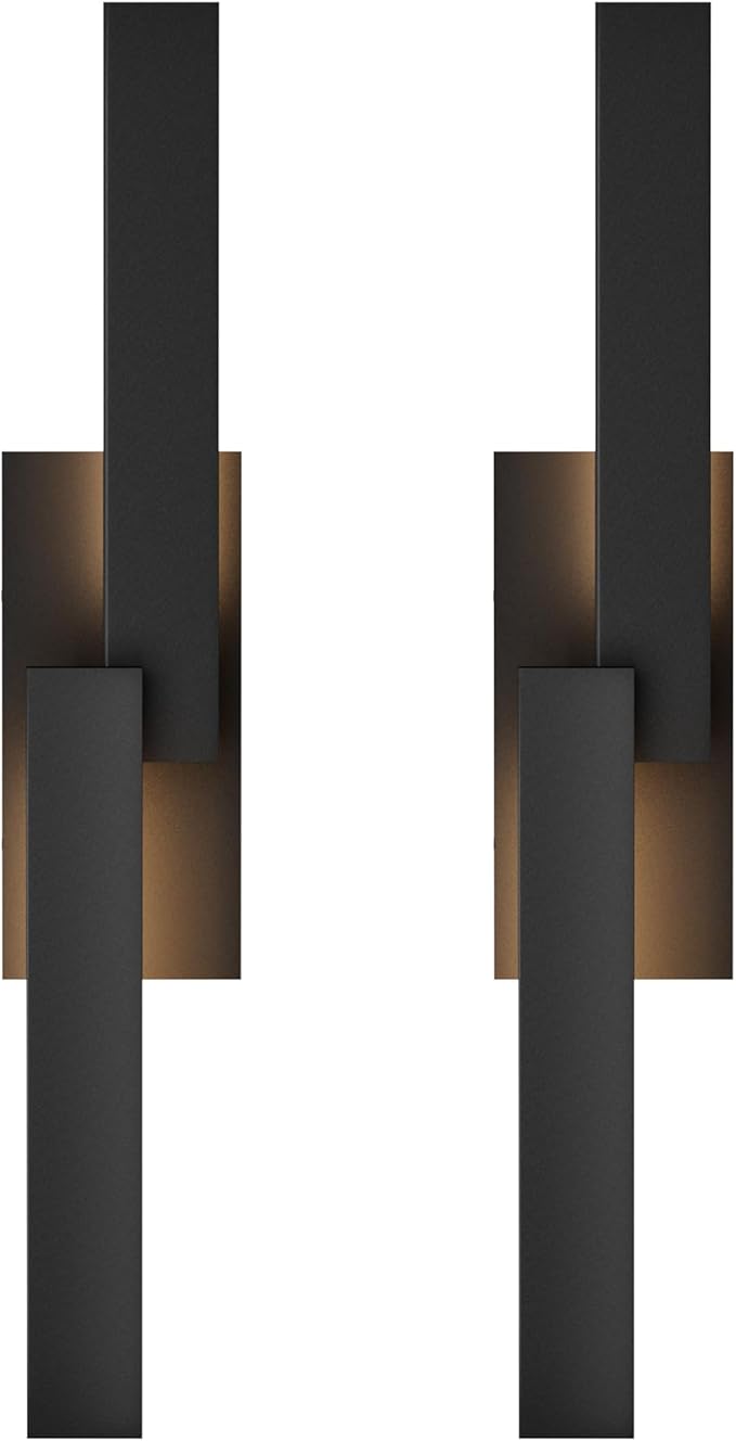 LamQee 31.5" Aluminum Long Outdoor Wall Lights, 3000K 1000LM 20W Integrated LED, Black Modern Exterior Lighting Fixtures IP65 Waterproof Contemporary Outside Sconce for House Porch Patio Garage Door