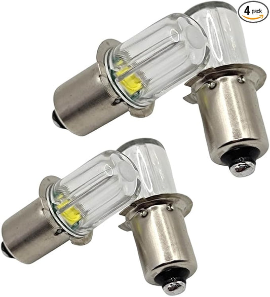 P13.5S PR2 PR3 Led Bulb for 2.8 3V 2-Cell D Flashlight LED Flashlight Upgrade Replacement Bulb (4Pack)