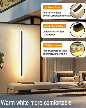 Long Outdoor Modern LED Wall Light (2Pack-71inch)