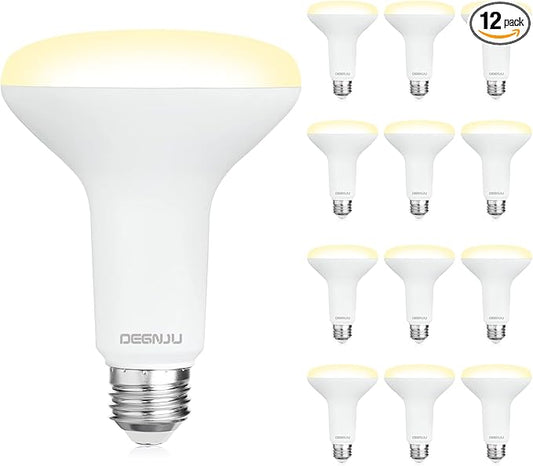 BR30 LED Bulb, Dimmable Flood Lights Indoor CRI80 7W Equivalent 65W 2700K Soft White 650 Lumens, 15000 Lifetime Hours Recessed Light Bulbs, Interior E26 Base LED Can Light Bulbs, 12 Pack