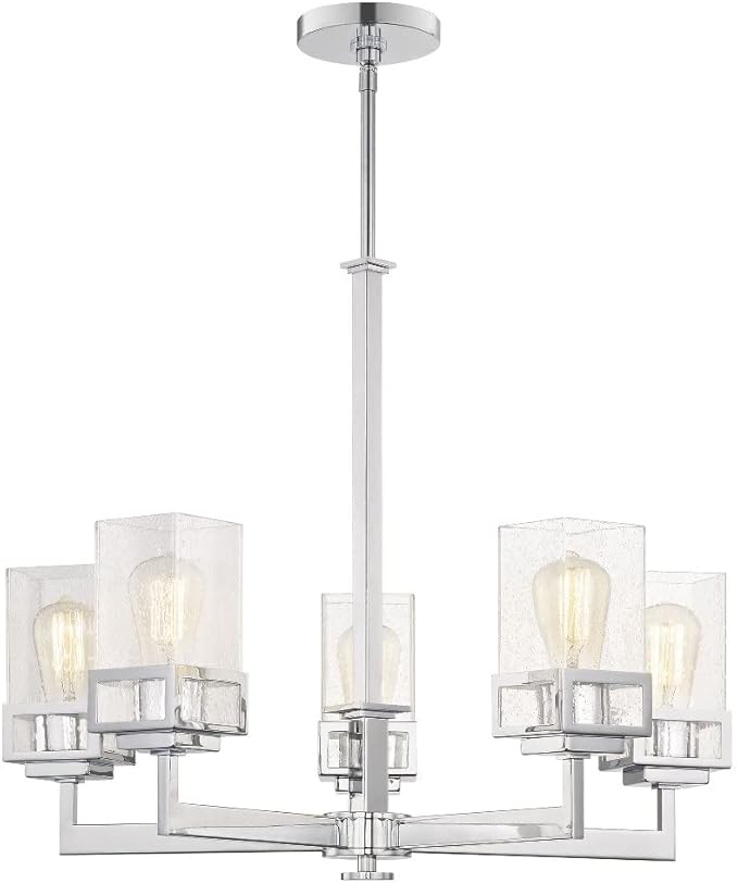 Livex Lighting 40195-91 Harding Brushed Nickel 5 Light Chandelier