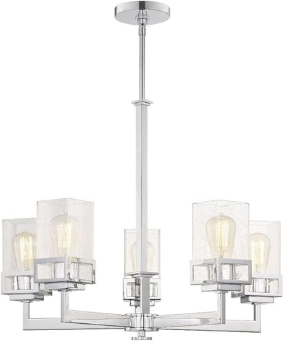 Livex Lighting 40195-91 Harding Brushed Nickel 5 Light Chandelier