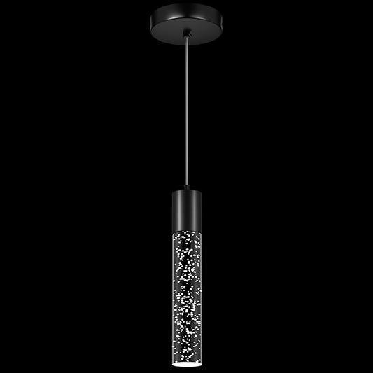 Pendant Lights Kitchen Island, 6500K Modern Kitchen Island Lights Brushed Black, 1 Pack Ceiling Lighting Fixtures with Crystal Bubble, Integrated LED Hanging Light for Dining Room Restaurant