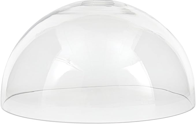 Bowl Glass Lamp Shade Replacement, 1-5/8 inch Fitter, 11.8" Diameter, 6.1" Height, Clear Glass Globe Cover