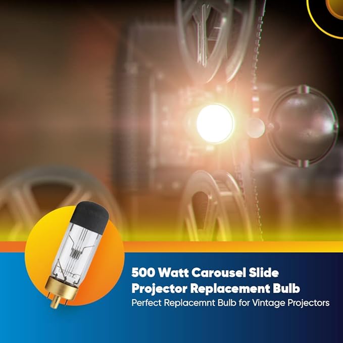 Technical Precision 500W Carousel Slide Projector Bulbs Replacement for GAF 1680 Light Bulb G17Q Base Incandescent T10 Vintage Bulb - 120V - Clear - 1 Pack