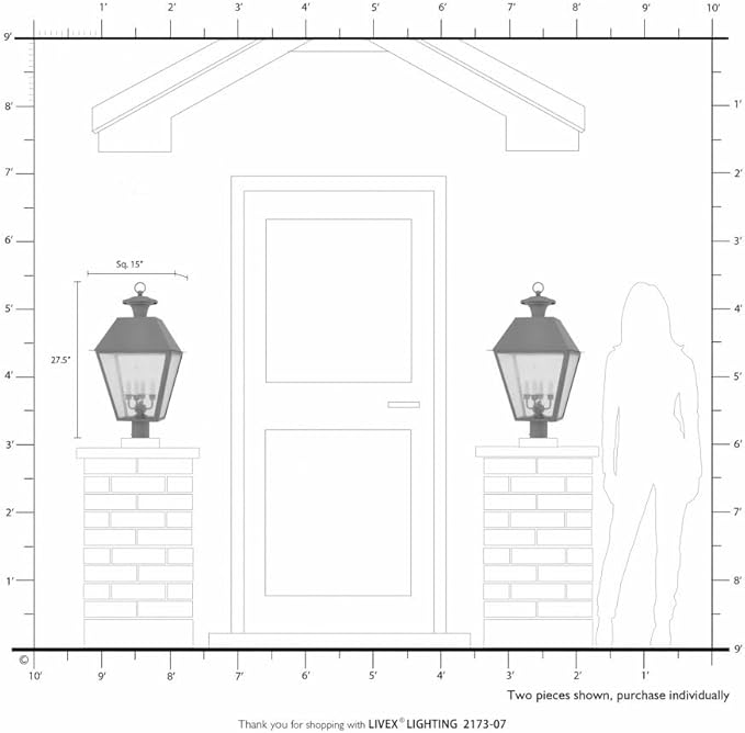 Livex Lighting 2173-61 Mansfield 4-Light Outdoor Post Head, Charcoal