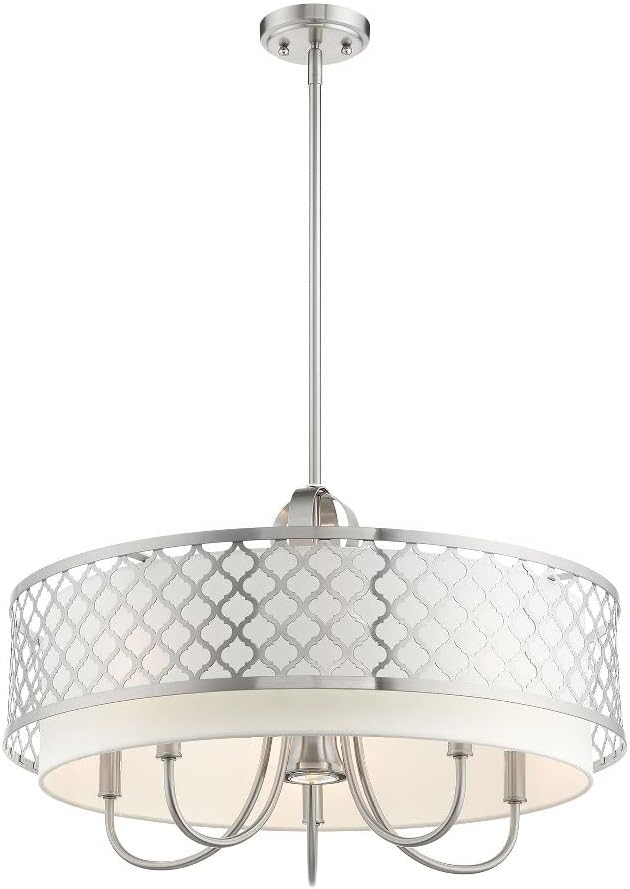 Livex Lighting 41105-91 Pendant Chandelier, Brushed Nickel