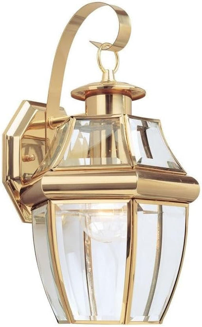 Generation Lighting 8067-02 Lancaster Traditional One - Light Outdoor Wall Lantern Outside Fixture, Polished Brass Finish