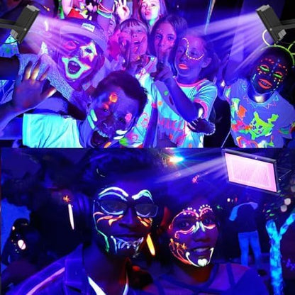 Black Lights 500W LED Flood Light with Plug(6ft Cable), IP66 Waterproof Black Lights for Party, Stage Lighting, Aquarium, Body Painting, Halloween, Neon Glow in The Dark (2 Pack)
