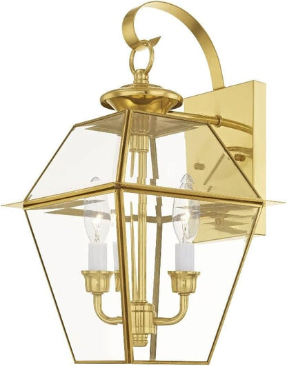 Livex Lighting 2281-07 Westover 2-Light Outdoor Wall Lantern, Bronze, 16.5" x 9" x 10"