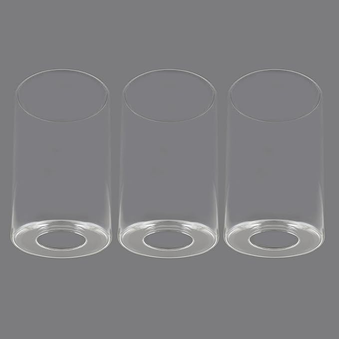 3 Pack Clear Glass Shade, Cylinder Light Fixture Replacement Globe or Cover with 1-5/8-Inch Fitter for Chandelier Wall Sconce Pendant Light, G0072