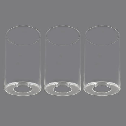 3 Pack Clear Glass Shade, Cylinder Light Fixture Replacement Globe or Cover with 1-5/8-Inch Fitter for Chandelier Wall Sconce Pendant Light, G0072