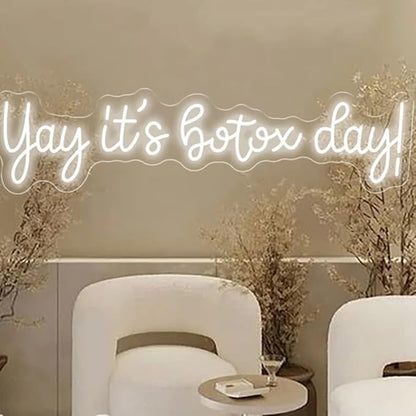Yay It's Botox Day Neon Sign,Custom Botox Neon Sign, Business Sign, Injector Spa Studio Decor, Art Led Sign, Beauty Spa Sign Gift USB Size:20x5inches