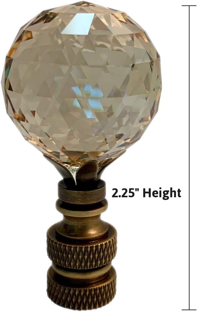 Swarovski Champagne Crystal Ball Lamp Shade Finial