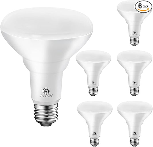 Energetic LED Recessed Light Bulbs BR30, 85W Equivalent, Dimmable, Warm White 3000K, Indoor Flood Lights for Recessed Cans, UL Listed, 6 Pack