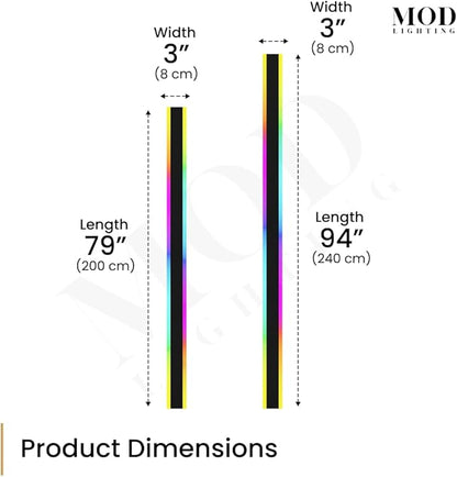 𝗠𝗢𝗗 𝗟𝗜𝗚𝗛𝗧𝗜𝗡𝗚 Haylen RGB | Waterproof Outdoor Wall Lights, Dimmable with Remote, 7 Colors and 358 Light Effects, Long Wall Sconce, Modern Linear Exterior Light Fixture, 1-Pack (RGB | 79")