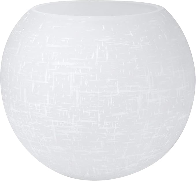 Glass Lamp Shade Replacement Globe & Cover for Lighting Fixture, 5.9" Diameter, 1-5/8 inch Fitter, 2 Pack White Linen Vanity Globe Lamp Shade