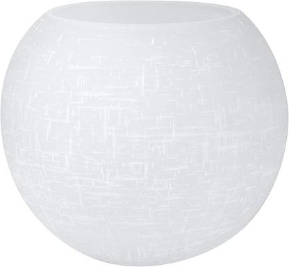 Glass Lamp Shade Replacement Globe & Cover for Lighting Fixture, 5.9" Diameter, 1-5/8 inch Fitter, 2 Pack White Linen Vanity Globe Lamp Shade