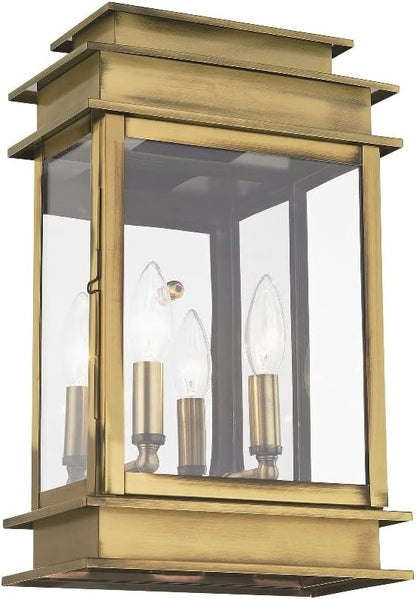 Livex Lighting 2016-04 Transitional Two Light Outdoor Wall Lantern from Princeton Collection in Black Finish