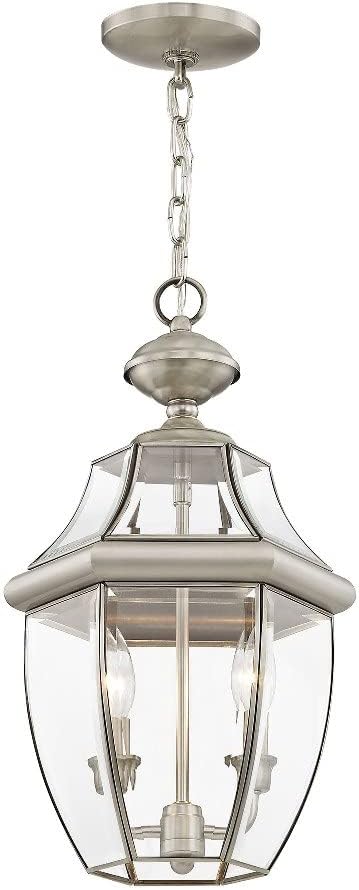 Livex Lighting 2255-02 Monterey 2-Light Outdoor Hanging Lantern, Polished Brass