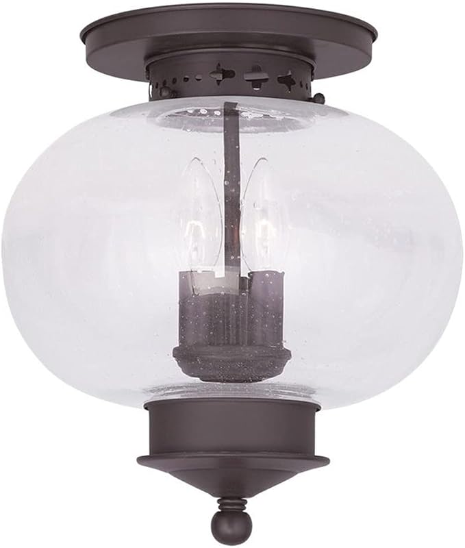 Livex Lighting 5037-07 Harbor 3-Light Ceiling Mount, Bronze