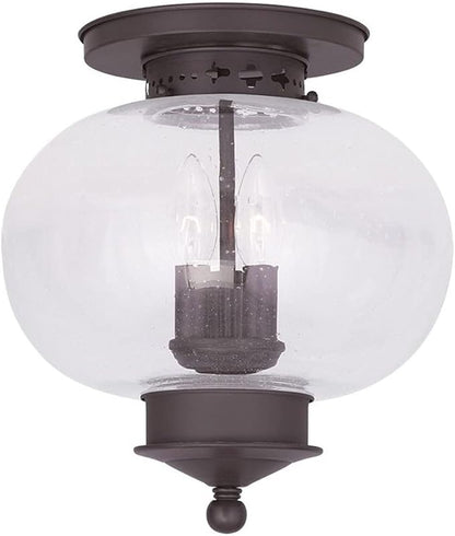Livex Lighting 5037-07 Harbor 3-Light Ceiling Mount, Bronze