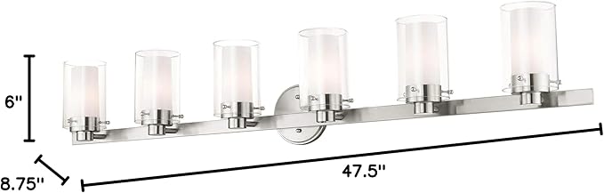 Livex Lighting 15456-05 Manhattan 6-Light Bath Light, Chrome