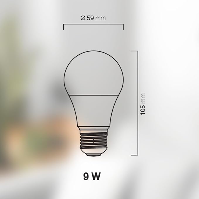 Havells Adore A19 Dimmable LED Bulb, 9W, 60W Equivalent, E26 Medium Base, 2700K Warm White, 810 Lumens, Pack of 24