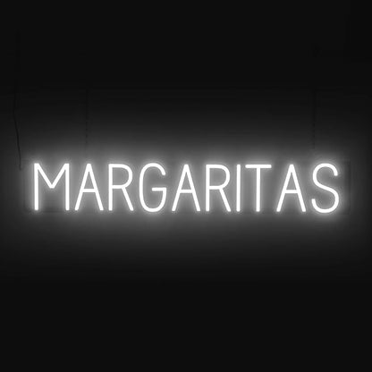 SpellBrite MARGARITAS Sign | Mexican Food-Related Sign with Neon Look, White LED Light Source | 38.7" x 6.3"