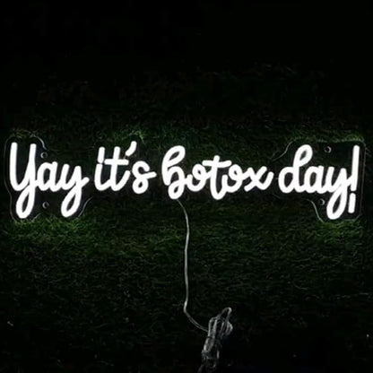 Yay It's Botox Day Neon Sign,Custom Botox Neon Sign, Business Sign, Injector Spa Studio Decor, Art Led Sign, Beauty Spa Sign Gift USB Size:20x5inches