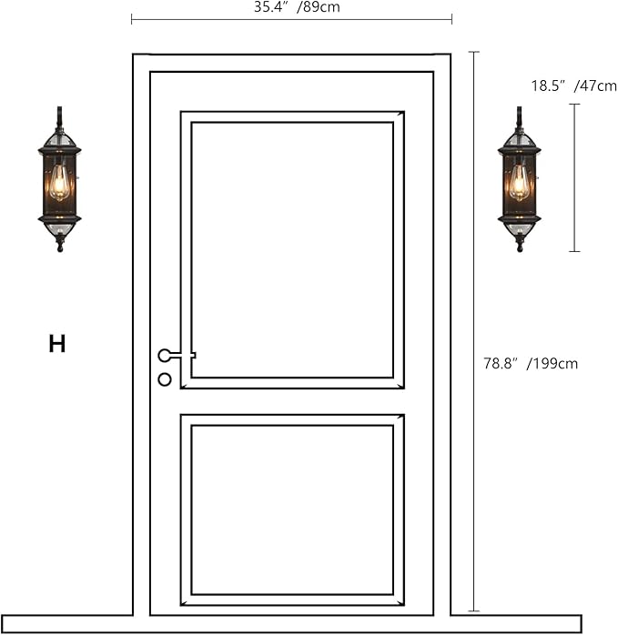 Milaii 18.5" H Copper Outdoor Wall Lights Exterior Waterproof Wall Sconce Light Fixture E26 Socket Oil Rubbed Bronze Porch Light with Clear Glass Lantern Wall Lamp for Front Porch Garage Patio