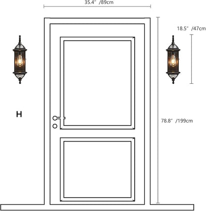 Milaii 18.5" H Copper Outdoor Wall Lights Exterior Waterproof Wall Sconce Light Fixture E26 Socket Oil Rubbed Bronze Porch Light with Clear Glass Lantern Wall Lamp for Front Porch Garage Patio