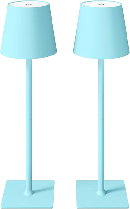 2 Pack Cordless Table Lamps, 3 Colors Stepless Dimming, 5000mAh Rechargeable Battery LED Desk Lamp for Bedroom/Couple Dinner/Desk/Cafe/Dining Room/Terrace