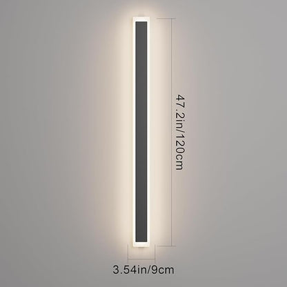 Tipace Modern LED Outdoor Sconce 47.2IN 30W Black Exterior Wall Light Fixture 2pack Long Outdoor Wall-Mounted Lamp Fixture with Frosted Acrylic for Patio,Porch,Courtyard (4000K)