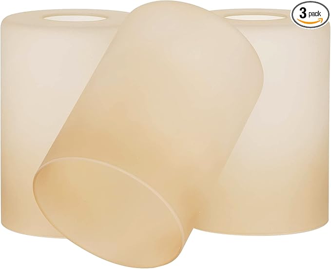 Kira Home Villa 5.5" Amber Glass Shades, Replacement Glass, 1.75" Fitter Size, 4" x 5.5", 3-Pack