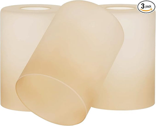 Kira Home Villa 5.5" Amber Glass Shades, Replacement Glass, 1.75" Fitter Size, 4" x 5.5", 3-Pack