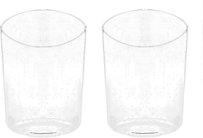 2 Pack Clear Seeded Glass Shade, Modern Light Fixture Replacement Globe or Cover with 1-5/8-Inch Fitter for Chandelier Wall Sconce Pendant Light, G0025