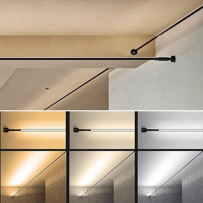 Skyline Steel Strip Light Linear Wall Lamp Strip Family Decoration Steel Bar Villa Aisle Bar DIY Length LED Light Cutting Slim Sconce for Wall Ceiling Floor Lighting,6000K Black 315Inch