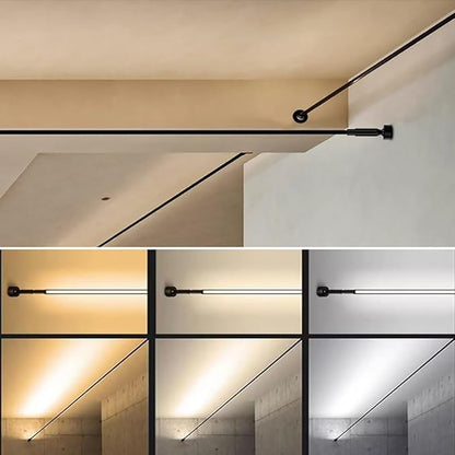 Skyline Steel Strip Light Linear Wall Lamp Strip Family Decoration Steel Bar Villa Aisle Bar DIY Length LED Light Cutting Slim Sconce for Wall Ceiling Floor Lighting,6000K Black 315Inch