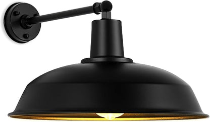 18-inch Large Outdoor barn Light, Straight arm Design, Modern Country Style gooseneck barn Light, Industrial Style Outdoor Wall lamp, Suitable for farmhouses, garages, and patios